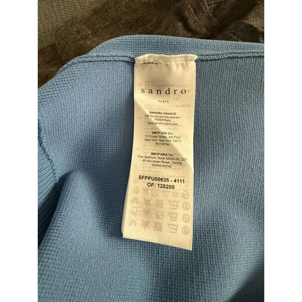 Sandro Ribbed V-Neck Short Sleeve‎ Top